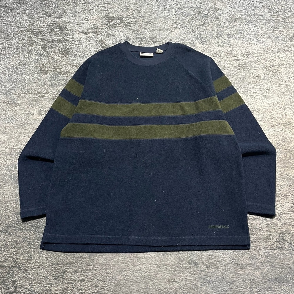 Vintage Aeropostale Sweater Mens XL Striped Surf Skater Y2K Navy Blue Green